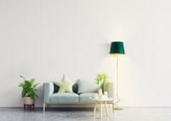 LYSNE.PL Moderní podlahové osvětlení SURAT GOLD, kartáčovaná ocel rám, zelená