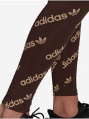 Adidas Tmavě hnědé dámské vzorované legíny adidas Originals M
