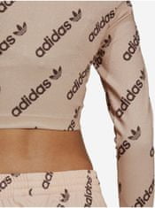 Adidas Béžové dámské vzorované zkrácené tričko adidas Originals M