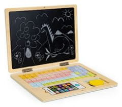 EcoToys Dřevěný notebook s magnetickým monitorem - růžový
