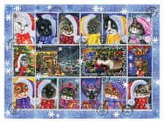 AnaTolian Puzzle Kočičí vánoční známky 1000 dílků