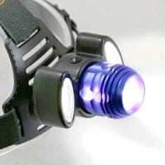 Alum online Nabíjecí čelovka HEADLIGHT se třemi světlomety a zoomem - modrá