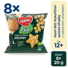 Hami BIO kukuřičné-quinoa křupky s výborným ananasem 8x20 g