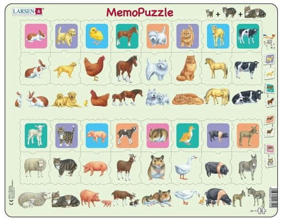 LARSEN MemoPuzzle Zvířátka 32 dílků