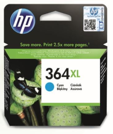 HP 364XL azurová - originální náplň (CB323EE)