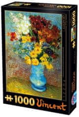 D-Toys Puzzle Květiny v modré váze 1000 dílků