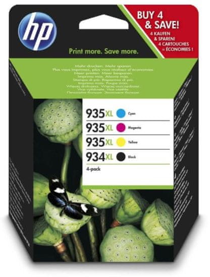HP 934XL černá + 935XL tříbarevná - originální náplň (X4E14AE)