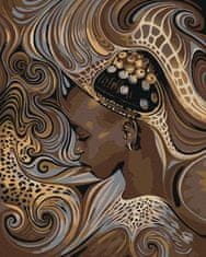 ZUTY Diamantové malování - AFRICKÁ DOMORODÁ DÍVKA 40x50 cm bez rámu a bez vypnutí plátna