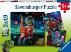 Ravensburger Puzzle Dinosauři ve vesmíru 3x49 dílků