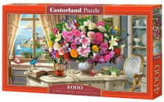 Castorland Puzzle Letní kytice se šálkem čaje 4000 dílků