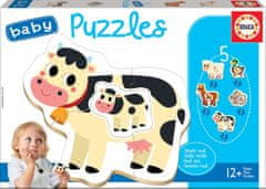 Educa Baby puzzle Zvířátka na farmě s mláďaty 5v1 (2-4 dílky)