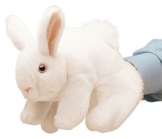 Folkmanis Puppets Bílý králíček 17 cm (pohyblivý plyšák na ruku)