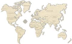 Wooden city Dřevěná mapa světa velikost L (83x55cm)