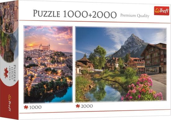 Trefl Puzzle 2v1 Toledo 1000 dílků + Léto v Alpách 2000 dílků