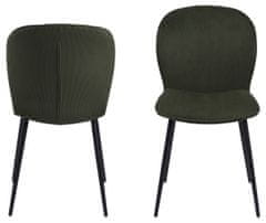 Design Scandinavia Jídelní židle Evelyn (SET 2ks), samet, tmavě zelená