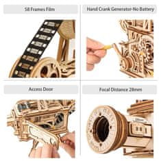 Robotime Rokr 3D dřevěné puzzle Mechanický filmový projektor 183 dílků