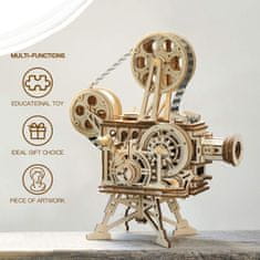 Robotime Rokr 3D dřevěné puzzle Mechanický filmový projektor 183 dílků
