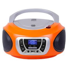 Trevi Přehrávač , CMP 510 DAB ORG, přenosné, CD-MP3, CD-R/RW, DAB/DAB+/FM s RDS, dálkový ovladač, 230 V nebo baterie 4xC, barva oranžová