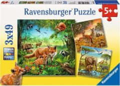 Ravensburger Puzzle Zvířata 3x49 dílků