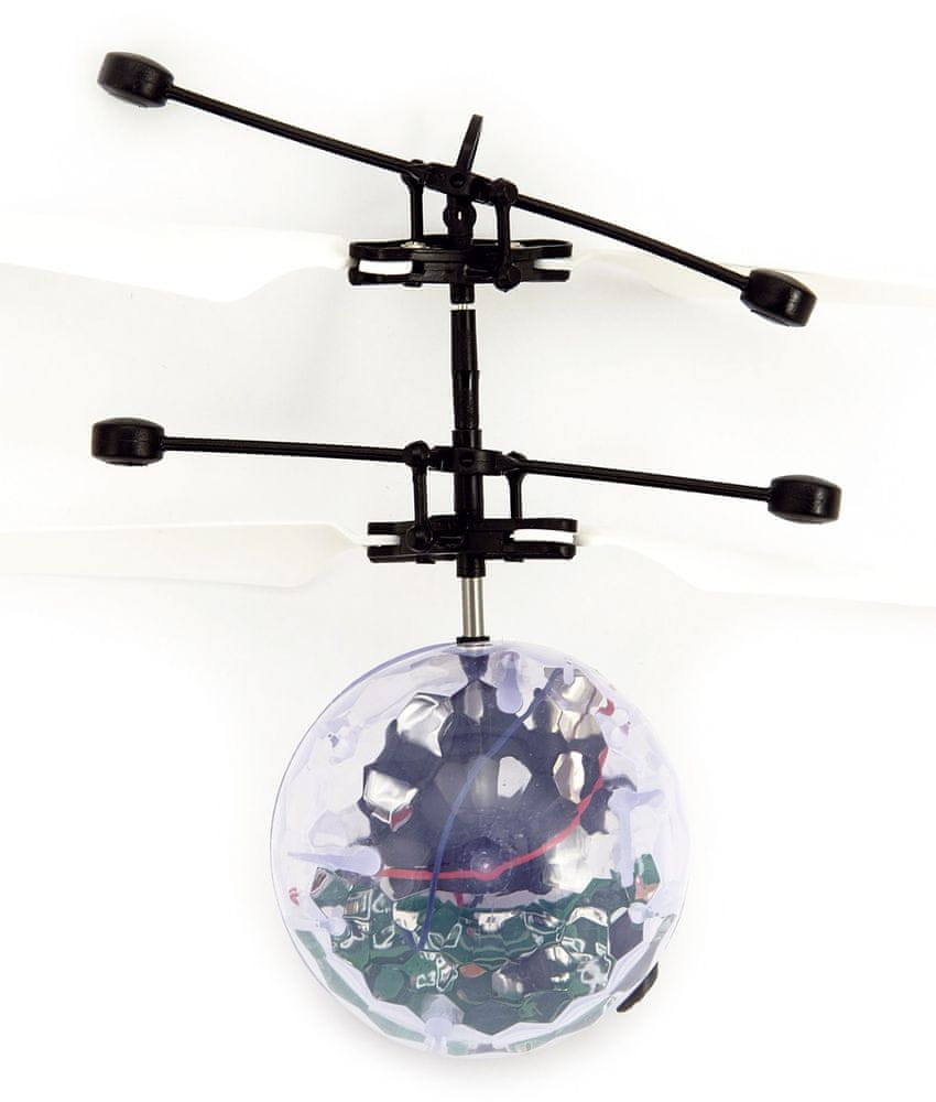 Teddies Vrtulníková koule létající plast 13x11cm s USB kabelem na nabíjení