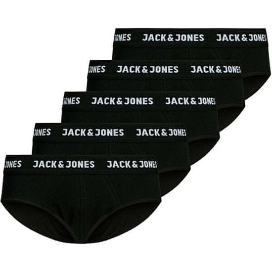 Jack&Jones 5 PACK - pánské slipy JACSOLID 12175102 Black
