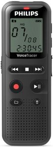 moderní diktafon pro nahrávání hlasu philips voicetracer dvt1160 sluchátkový výstup bateriové napájení výdrž až 44 h vnitřní paměť 8 gb lcd displej hlasová aktivace plug and play zapojení k pc usb kabel v balení