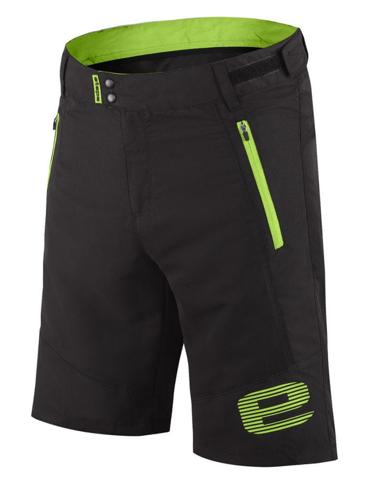 Levně Etape Pánské cyklistické kalhoty Freedom černá/zelená M