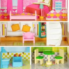 EcoToys Domeček pro panenky s nábytkem Mátová rezidence 
