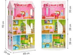 EcoToys Domeček pro panenky s nábytkem Mátová rezidence 