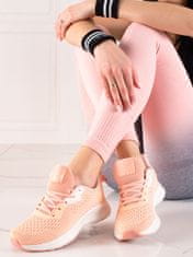 Amiatex Výborné tenisky dámské oranžové bez podpatku + Ponožky Gatta Calzino Strech, odstíny oranžové, 37