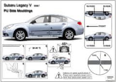 Rider Ochranné boční lišty na dveře, Subaru Legacy V, 2009-2014