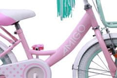Amigo Dots 14palcové dívčí kolo, růžové