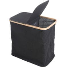 Home&Styling Taška na prádlo s bambusovým rámem, 53x50 cm, černá barva