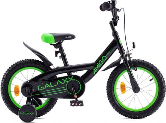 Amigo Galaxy 12palcové chlapecké kolo, černo zelené