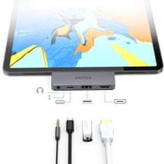 Choetech HUB adaptér na Apple iPad Pro USB-C 60W PD, černý