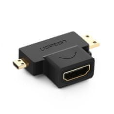 Ugreen adaptér Micro HDMI + Mini HDMI / HDMI, černý
