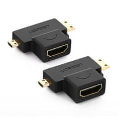 Ugreen adaptér Micro HDMI + Mini HDMI / HDMI, černý