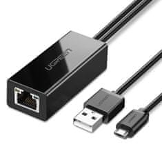 Ugreen USB externí síťový adaptér na Chromecast + kabel 1m, černý