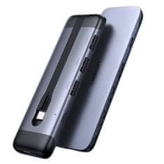 Ugreen CM285 HUB adaptér USB-C - HDMI / 3x USB 3.2 / USB-C PD 100W 5A, šedý