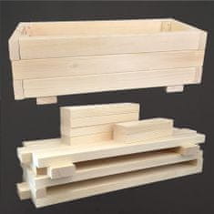 AMADEA Dřevěné koryto na truhlík z masivního dřeva, 60x25x20,5 cm