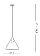 Ideal Lux Závěsné svítidlo Ideal Lux ABC SP1 triangle 207834 E27 1x70W trojúhelníkové