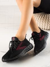 Amiatex Trendy tenisky dámské černé bez podpatku + Ponožky Gatta Calzino Strech, černé, 37