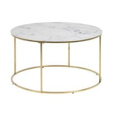 Design Scandinavia Konferenční stolek Boston 2, 80 cm, sklo/zlatá