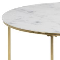 Design Scandinavia Konferenční stolek Boston 2, 80 cm, sklo/zlatá