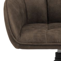 Design Scandinavia Jídelní židle s područkami Brenda, textil, hnědá