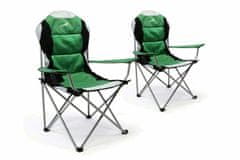 shumee Sada 2 ks skládací kempingová rybářská židle Divero Deluxe - zeleno/černá