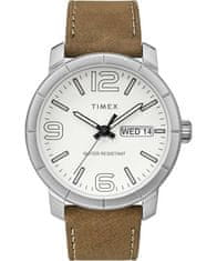 Timex Mod44 Silver, s koženým řemínkem