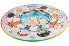 Obsession Dětský kusový koberec Juno 477 World Map kruh 80x80 (průměr) kruh