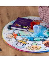 Obsession Dětský kusový koberec Juno 477 World Map kruh 80x80 (průměr) kruh