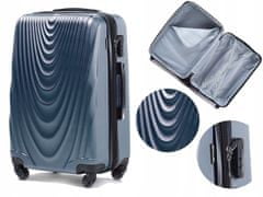 Wings Cestovní kufr W34,modrostříbrný,34L,malý,palubní,55x38x22